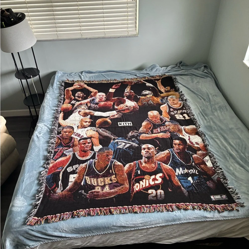 Kith Black Multi NBA Legends Tapestry NWT Rare
